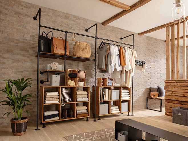 Kleiderschrank im Urban Rustic Wohnstil