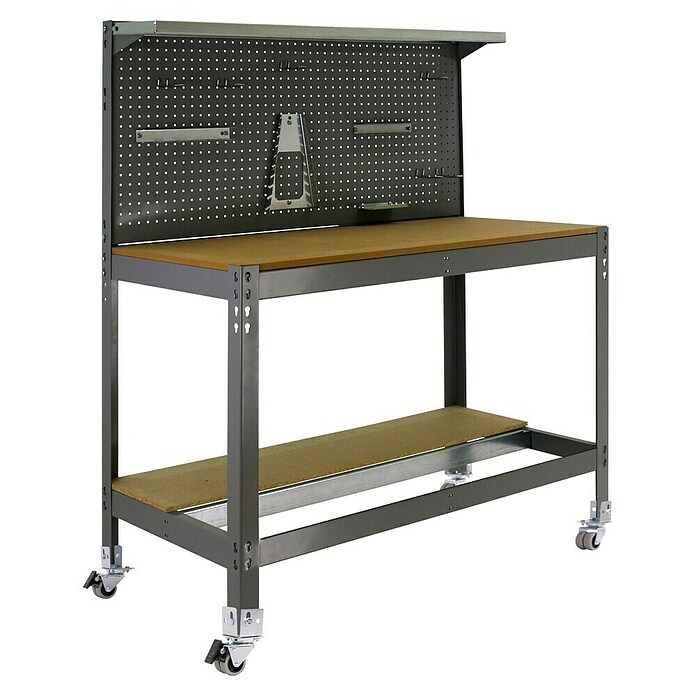 Simonrack Simonwork Banco de trabajo BT3 Mobile (L x An: 61 x 151 cm, Altura de trabajo: 155 cm, Carga soportada: 120 kg, Gris) | BAUHAUS