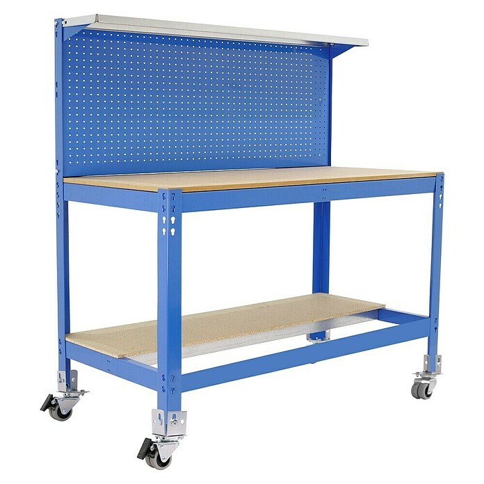 Simonrack Simonwork Banco de trabajo BT3 Mobile (L x Al: 61 x 144,5 cm, Ancho: 121 cm, Capacidad de carga: 280 kg, Azul)