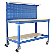Simonrack Simonwork Banco de trabajo BT3 Mobile (L x Al: 61 x 144,5 cm, Ancho: 121 cm, Capacidad de carga: 280 kg, Azul)