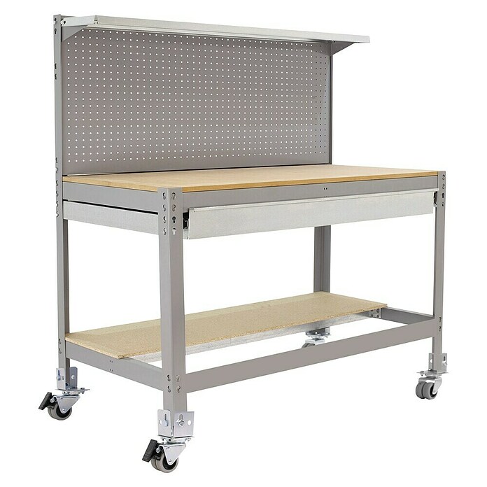 Simonrack Simonwork Banco de trabajo BT3 Box Mobile (L x Al: 61 x 144,5 cm, Ancho: 151 cm, Capacidad de carga: 280 kg, Gris)
