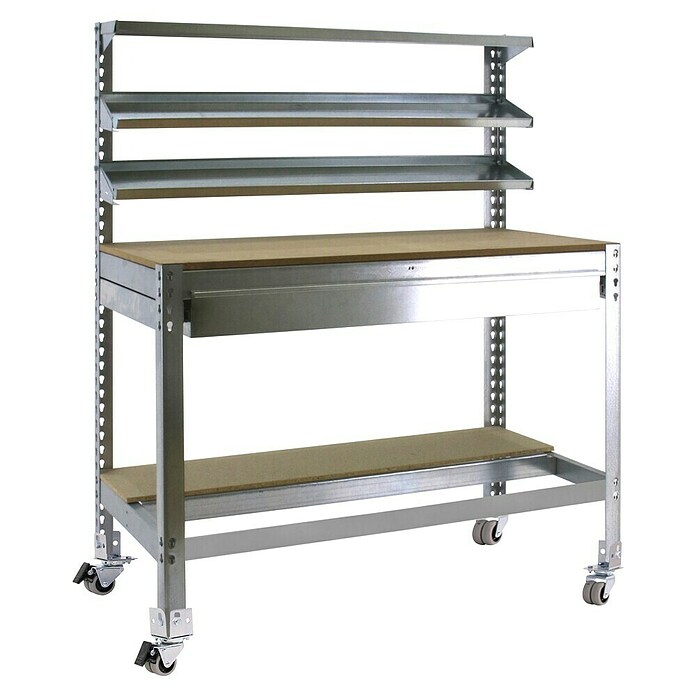 Simonrack Simonwork Banco de trabajo BT1 Box Mobile (L x An: 76 x 151 cm, Altura de trabajo: 152 cm, Carga soportada: 120 kg, Gris) | BAUHAUS