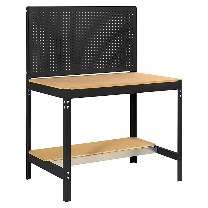Simonrack Simonwork Werkbank BT2 1200 - Schwarz, Breite: 121 cm - Werkbank mit Lochwand und Ablagefläche. Die robuste Werkbank bietet viel Stauraum und eine praktische Arbeitsfläche.