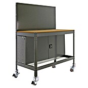 Simonrack Simonwork Banco de trabajo BT2 Locker Mobile (L x Al: 61 x 144,5 cm, Ancho: 121 cm, Capacidad de carga: 280 kg, Gris)