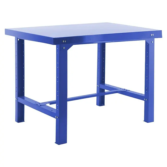 Simonrack Simonwork Werkbank BT6 Metal 1200 - L x B: 73 x 120 cm, Arbeitshöhe: 83 cm, Belastbarkeit: 600 kg, Blau - Der robuste blaue Werktisch bietet eine stabile Arbeitsfläche für Werkstattprojekte. Ideal für Heimwerker und Profis, die Wert auf Qualität legen.