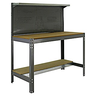 Simonrack Simonwork Banco de trabajo BT3 (L x An: 61 x 151 cm, Altura de trabajo: 144,5 cm, Carga soportada: 600 kg, Gris)