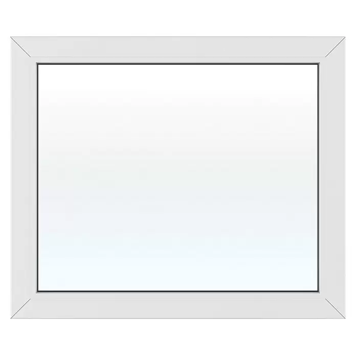 Solid Elements Ventana de PVC New Basic - 100 x 80 cm, Acristalamiento: x 3, Blanco - Marco rectangular blanco con esquinas a inglete y un área de visualización blanca en blanco.