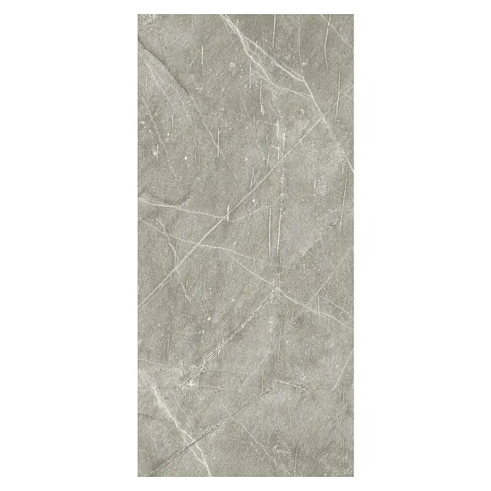 LOGOCLIC Wandpaneel Designwall - Grey Atlantic Marble, 265 x 123 cm - Graue Marmorfliese mit feinen weißen Adern, ideal für moderne Innenräume. Elegantes Design für stilvolle Wand- und Bodengestaltung.