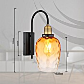 Globo Salvy Zidna svjetiljka  (60 W, Ø x V: 15 x 35 cm, Crna, Jantar) | BAUHAUS