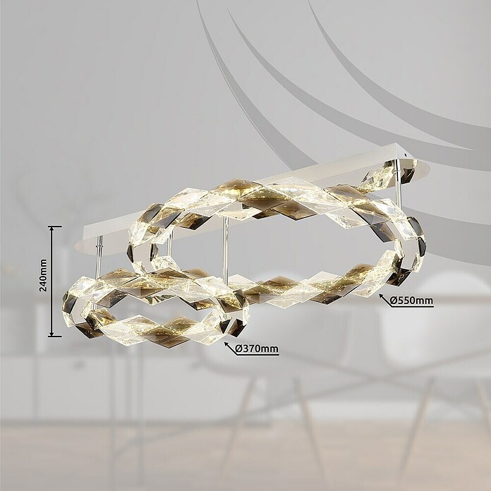 Globo Karilion LED stropna svjetiljka  (50 W, Ø x V: 60 x 24 cm, Topla bijela) | BAUHAUS