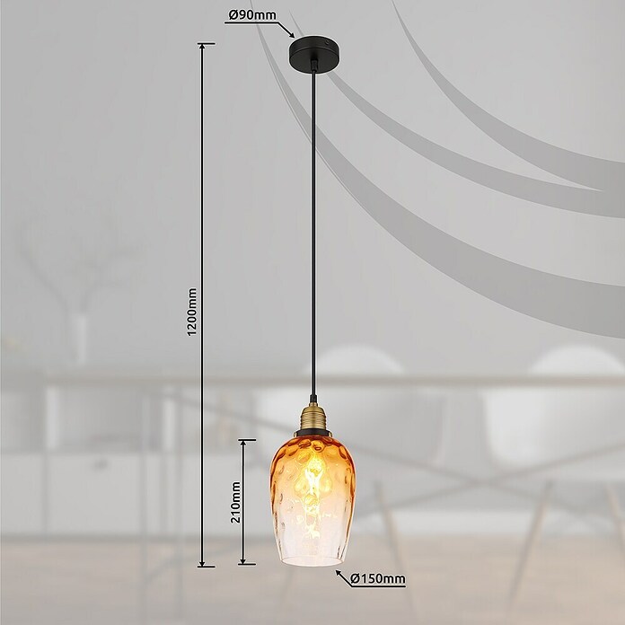 Globo Salvy Visilica  (60 W, Ø x V: 15 x 120 cm, Smeđa, Crna) | BAUHAUS