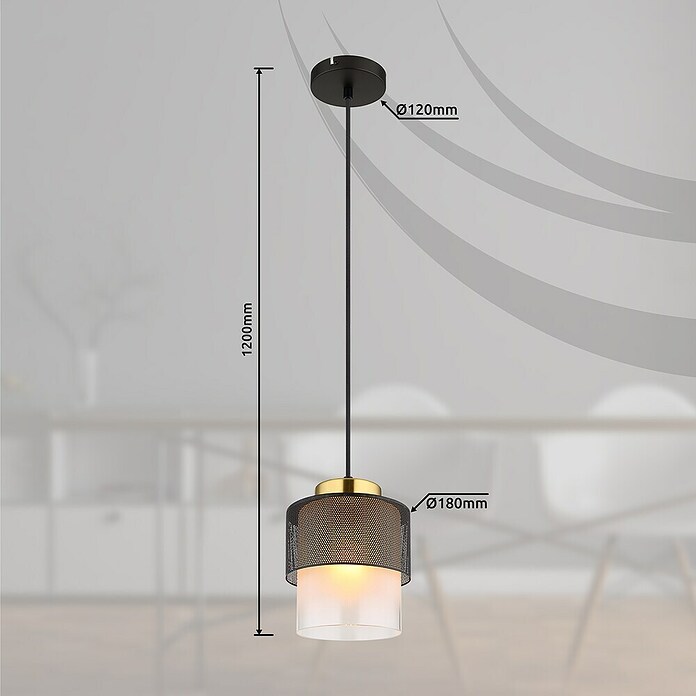 Globo Visilica Olga  (60 W, Ø x V: 18 x 120 cm, Crna) | BAUHAUS