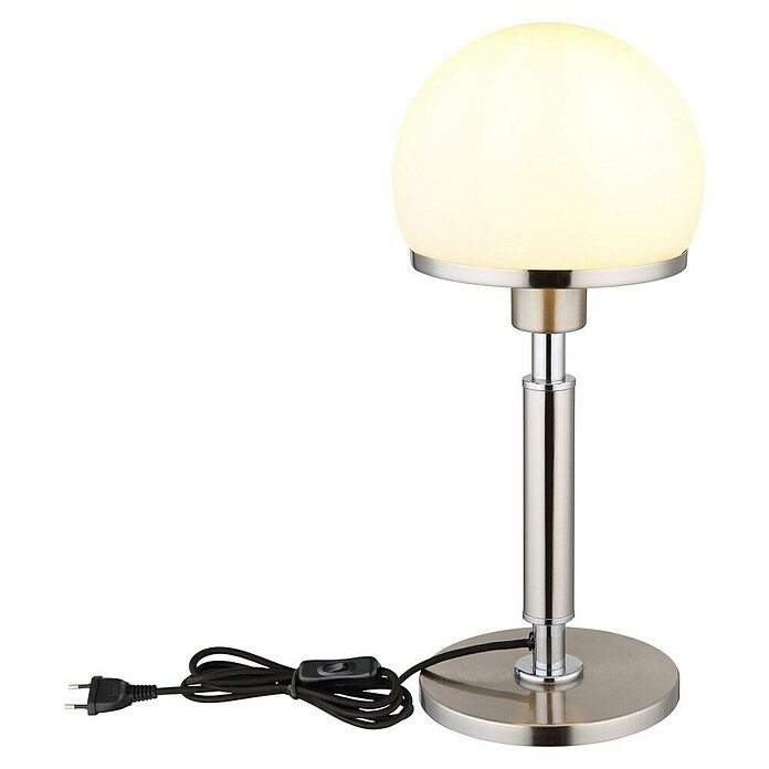 Globo Okrugla stolna svjetiljka Haku  (40 W, Srebrna, Bijela) | BAUHAUS