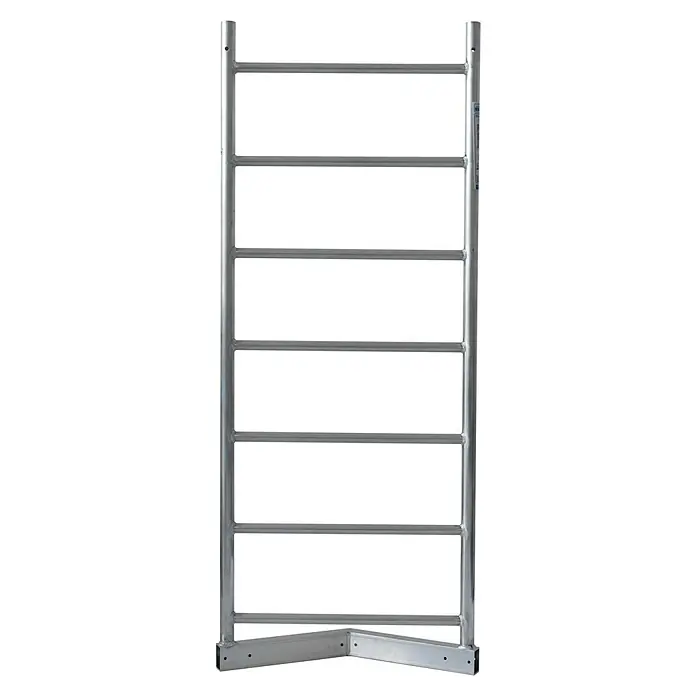 Krause Monto Gerüst-Grundrahmen - L x B: 1,75 x 0,65 m - Abbildung eines stabilen Gerüstrahmens mit sieben Sprossen und solider Basis, ideal für Bau- und Wartungsarbeiten in großer Höhe.