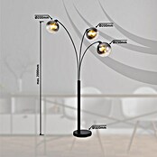 Globo Newcastle Lámpara de pie (60 W, Altura: 200 cm, Negro, Negro) | BAUHAUS