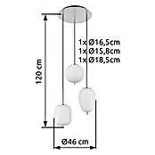 Globo Visilica Blacky I  (40 W, Ø x V: 46 x 120 cm, Bijela, Srebrna) | BAUHAUS