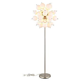 Globo Udo Stehleuchte (25 W, Höhe: 155 cm, Nickel matt, Weiß opal)