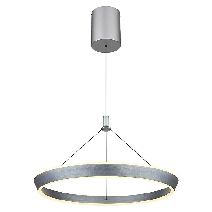Globo Lámpara colgante LED redonda Ferra (40 W, Ø x Al: 50 x 180 cm, Plata, Blanco cálido) | BAUHAUS