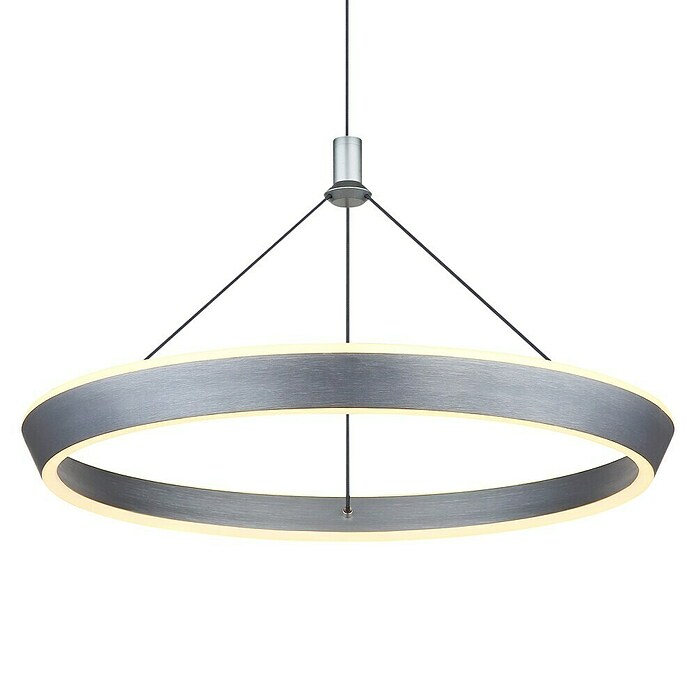 Globo Lámpara colgante LED redonda Ferra (40 W, Ø x Al: 50 x 180 cm, Plata, Blanco cálido) | BAUHAUS