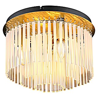 Globo Gorley Deckenleuchte rund (40 W, Ø x H: 32 x 23 cm, Klar, Gold matt)
