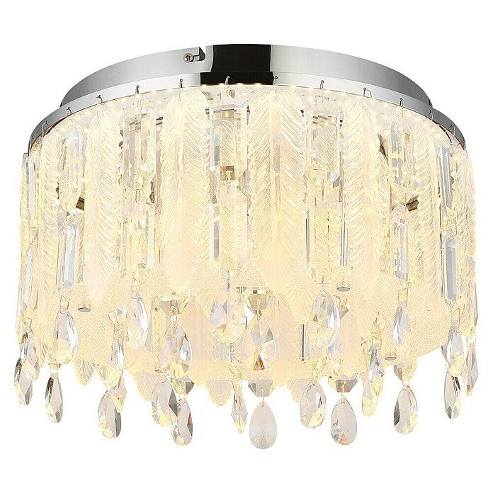 Globo Klunka Okrugla stropna LED svjetiljka  (38 W, Ø x V: 40 x 26 cm, Srebrna, Topla bijela) | BAUHAUS