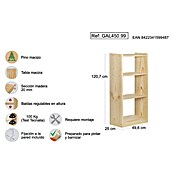 Astigarraga Gala Estantería de madera (Al x An x Pr: 120,7 x 49,6 x 25 cm, Capacidad de carga por balda: 100 kg, Número de baldas: 4 ud., Natural) | BAUHAUS