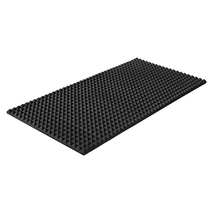 Placa absorbente acústica Akupur - 100 x 200 x 5 cm, Pirámide - Panel de espuma acústica negra con diseño piramidal para absorción de sonido, ideal para estudios y cines en casa.