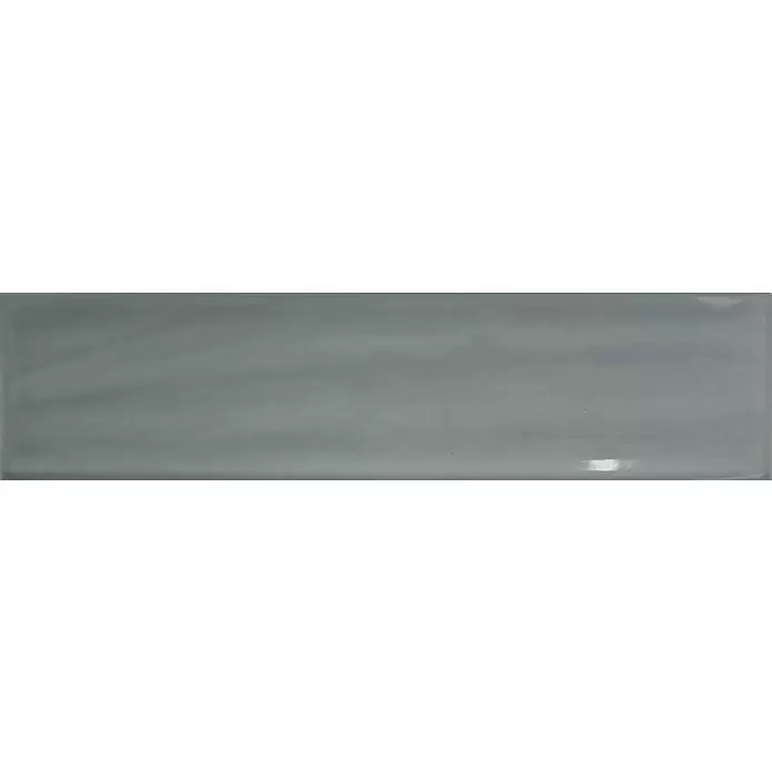 BHS Showroom Revestimiento de pared Travel - 7,5 x 30 cm, Aquamarina, Brillante - Azulejo cerámico rectangular brillante gris azulado con sutiles variaciones tonales.