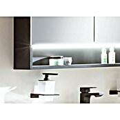 Camargue Curve LED-Spiegelschrank (B x H: 80 x 79,8 cm, Spanplatte, Schwarz) | BAUHAUS