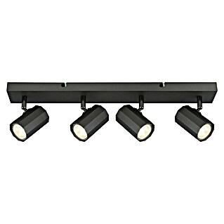 Globo James Regleta (25 W, L x An x Al: 53 x 6 x 14,5 cm, Negro, GU10, Número de bombillas: 4 ud., Focos movibles)