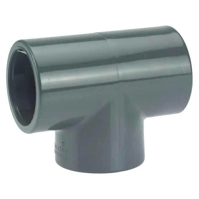 myPool PVC-T-Stück - Außendurchmesser: 50 mm - Graues PVC-T-Stück, ein vielseitiges Rohrverbindungsstück für Sanitär- und Bauanwendungen, sorgt für eine robuste Verbindung.