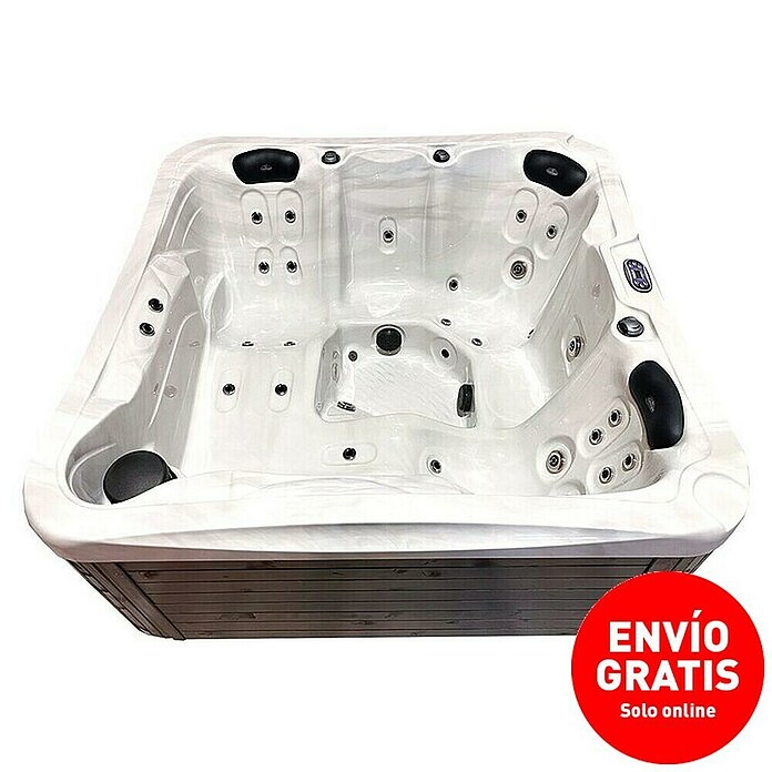 Camargue Hidromasaje para exterior Bali (200 x 200 x 92 cm, Blanco/Madera, Número de personas máx.: 5) | BAUHAUS