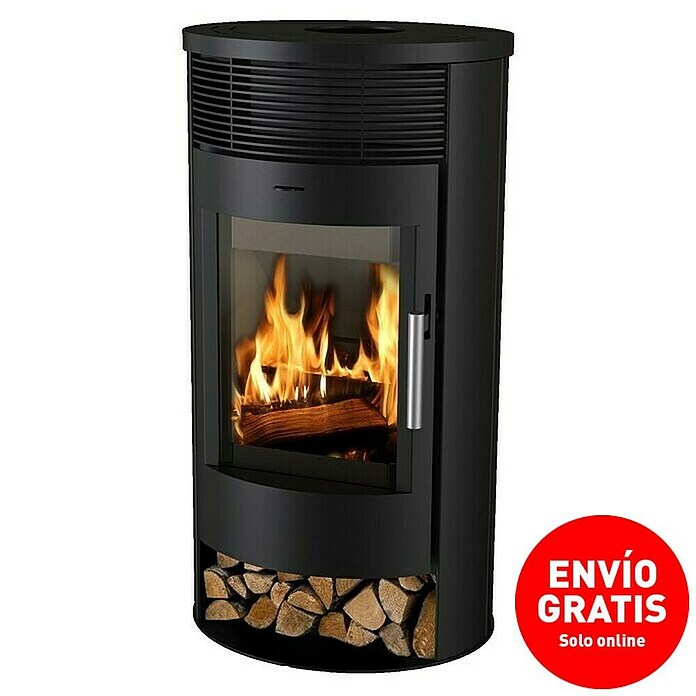 Estufa de leña Elide Ventilada (6,3 kW, Volumen de calefacción: 180 m³, Negro) | BAUHAUS