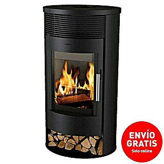 Estufa de leña Elide Ventilada (6,3 kW, Volumen de calefacción: 180 m³, Negro)