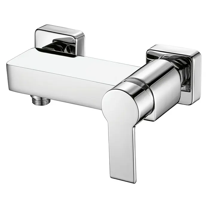 Cosmobath Sherbrooke Grifo monomando de ducha - Cromo, Brillante - Grifo mezclador monomando cromado brillante para baño, diseño elegante y moderno para lavabo o ducha.