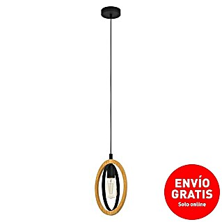 Eglo Basildon Lámpara colgante redonda (40 W, Ø x Al: 19 x 110 cm, Negro, E27)