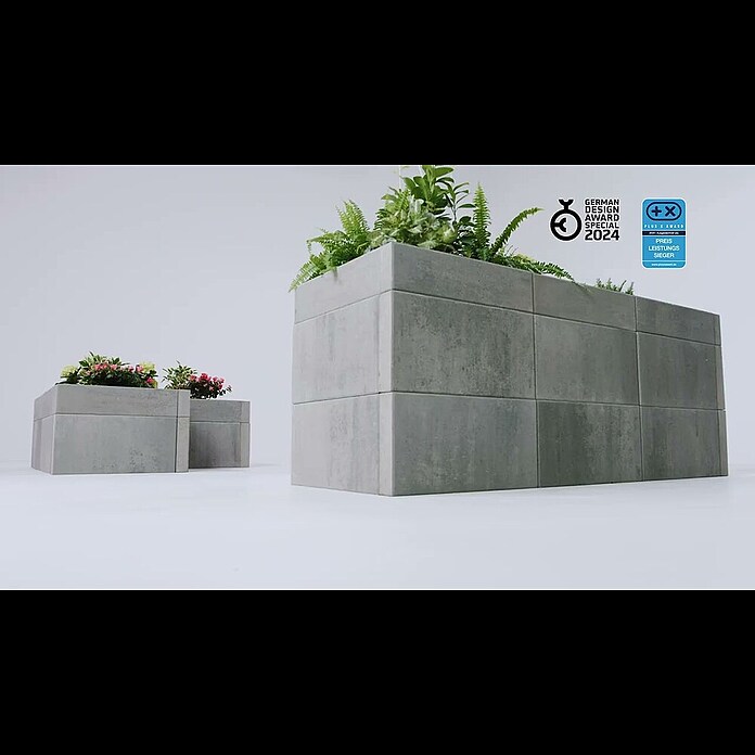 EHL Creaform Sitzbank (190 x 67 x 45 cm, Steingrau, Beton) | BAUHAUS