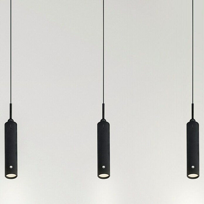 LED-Akku-Pendelleuchte mit Akku ausziehbar 37 - 163 cm (7,5 cm, Schwarz, Warmweiß) | BAUHAUS