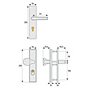 Abus Schutzbeschlag KLSZ 714 (Wohnungsabschlusstür, Messing, 37 - 47 mm, Drücker beidseitig)