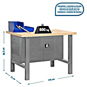 Simonrack Simonwork Werkbank (L x H: 76 x 86,5 cm, Breite: 120 cm, Traglast: 800 kg, Grau)