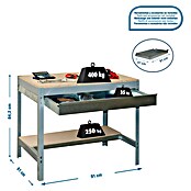 Simonrack Simonwork Werkbank (L x H: 61 x 84,2 cm, Breite: 91 cm, Traglast: 600 kg, Grau)