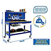 Simonrack Simonwork Werkbank (L x H: 61 x 144,5 cm, Breite: 91 cm, Traglast: 280 kg, Blau)