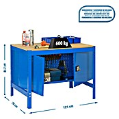 Simonrack Simonwork Werkbank (L x H: 76 x 84,2 cm, Breite: 120 cm, Traglast: 600 kg, Blau)