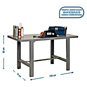 Simonrack Simonwork Banco de trabajo BT6 (L x Al: 73 x 83 cm, Ancho: 150 cm, Gris)