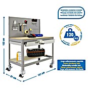 Simonrack Simonwork Werkbank (L x H: 61 x 144,5 cm, Breite: 151 cm, Traglast: 280 kg, Grau)