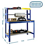 Simonrack Simonwork Werkbank (L x H: 76 x 144 cm, Breite: 91 cm, Traglast: 400 kg, Blau)