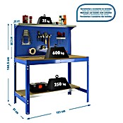 Simonrack Simonwork Werkbank (L x H: 61 x 144,5 cm, Breite: 151 cm, Traglast: 600 kg, Blau)