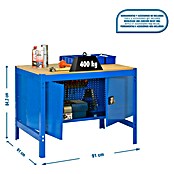 Simonrack Simonwork Werkbank (L x H: 61 x 84,2 cm, Breite: 90 cm, Traglast: 400 kg, Blau)