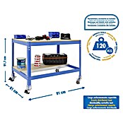 Simonrack Simonwork Banco de trabajo BT0 Mobile (L x Al: 61 x 95 cm, Ancho: 90 cm, Capacidad de carga: 280 kg, Azul)