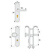 Abus Schutzbeschlag KLSZ 714 (Wohnungsabschlusstür, Aluminium, Türstärke: 37 - 47 mm, Drücker beidseitig)